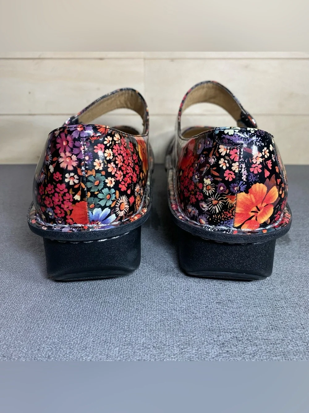 Alegria Paloma Mary Jane Floral Black Women's Size 10 Shoes EU40 Patent Leather - Picture 6 of 11